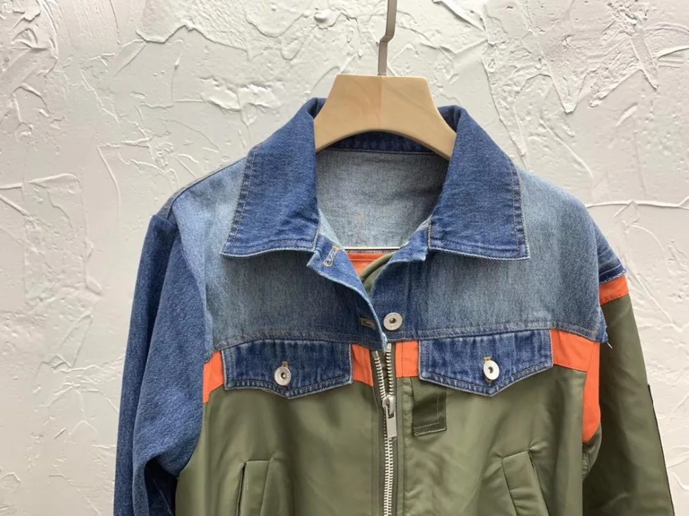 2019FW Высококачественная Женская Лоскутная куртка пальто женское повседневное пальто для дам осенняя куртка 2 цвета ddxgz2 9,05