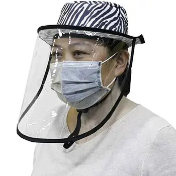 

Leopard Zebra Print Unisex Protective Face Shield Fisherman Bucket Hat Sun Cap Anti Splash Dust-proof Full Face Covering Mask