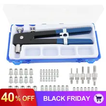 106 шт./компл. Алюминий сплав Руководство Pull клепальный молоток клепальный Набор инструментов с заклепочные гайки и Пластик коробка для украшения мебели