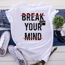 Best Price Break Your Mind Personality Letters Printing Women'S T-Shirts Casual High Quality T Shirts For Woman Punk Round Neck Tee Shirts Best Price Break Your Mind Personality Letters Printing Women'S T-Shirts Casual High Quality T Shirts For Woman Punk Round Neck Tee Shirts