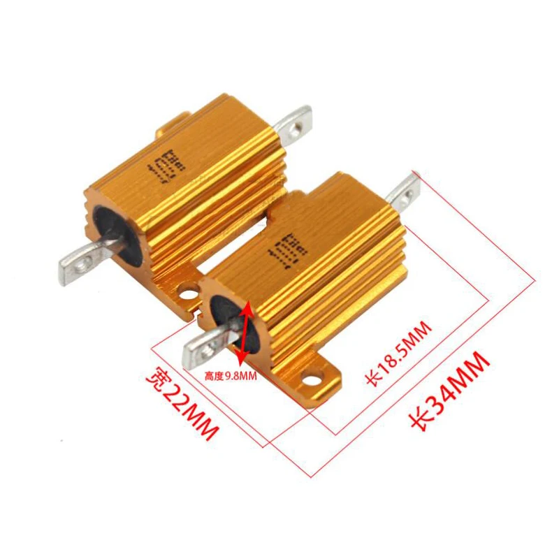 2pcs 10W Aluminum Power Metal Shell Case Wirewound Resistor 0.1 ~ 10K 0.5 1 2 3 5 6 8 10 20 100 150 200 300 500 1K 5K ohm | Электронные