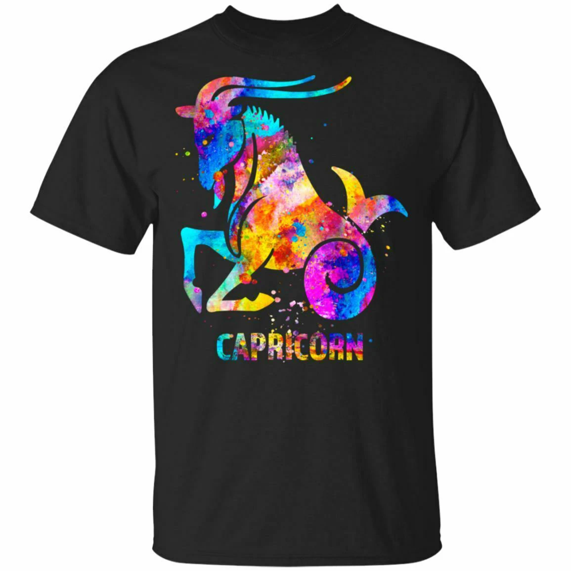 Козерог Знак зодиака знак пуловер черного темно-синяя футболка S-6Xl Бесплатная