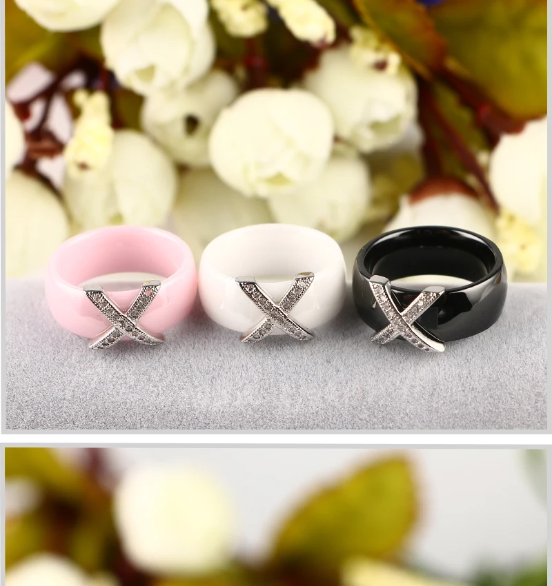 Vintage Women Jewelry Set Fashion Women X Cross Rings Earrings Wedding Jewelry Set Crystal Healthy Ceramic Jewelry Gift RicaFeliz • 2022