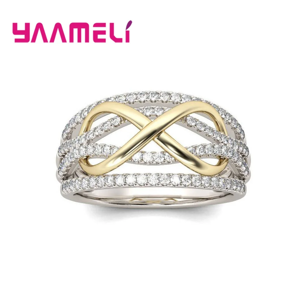 Модное кольцо дружбы Бесконечность 925 пробы Серебряное кольцо на кончик пальца романтические Милые простые геометрические кольца 8 восемь колец для друзей