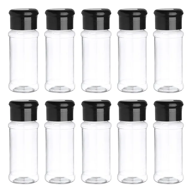 Plastic Spice Bottles with Sifter Lid Set of 12 Pcs 2 Oz. Clear Reusable  Containers Jars for Home Kitchen Herbs Seasonings Confectionary Toppings