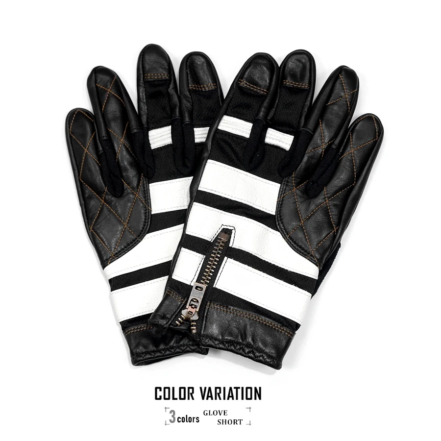 Stripe  vintage leather Glove