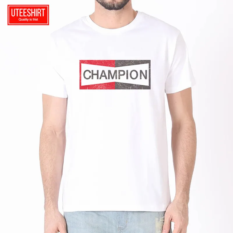 

Once Upon A Time In Hollywood Brad Pitt Champion Auto Logo T Shirt Men Casual Tee USA Size S-3XL