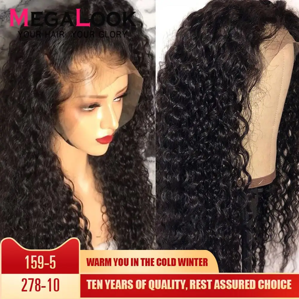  Curly Human Hair Wigs Pre Plucked With Baby Hair Remy Peruvian Wigs Glueless 180Lace Front Human Ha