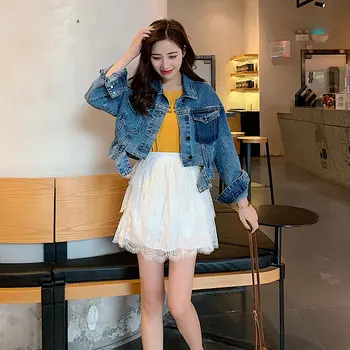 

Jackets Women Denim Retro Loose All-match Harajuku Solid Color Trendy Leisure Womens Clothing Simple Korean Style Daily Spring