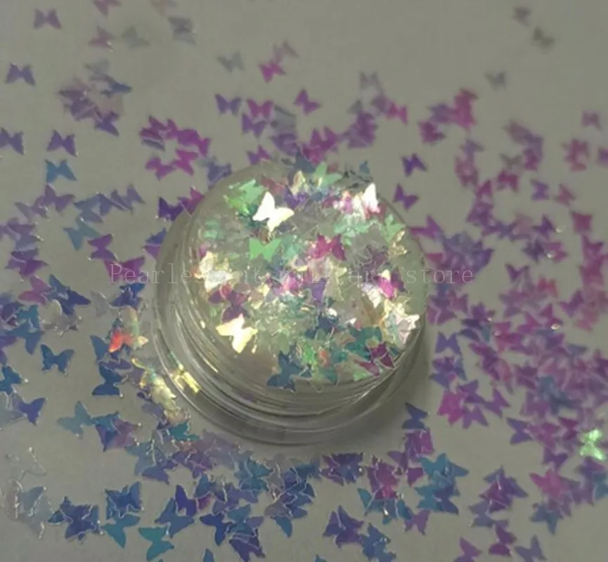 Блестки в форме бабочки ногти "сделай сам" ПЭТ четыре цвета лазер 3 мм волшебный цвет Прямая с фабрики