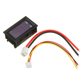 

Mini Digital Voltmeter Ammeter DC 100V 10A Panel Amp Volt Voltage Current Meter Tester 0.56" Red Red Dual LED Display Accessory