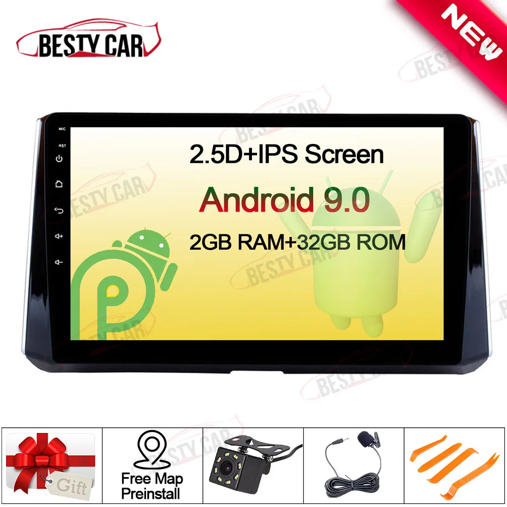 10.1&quot Android 9.0 Car Multimedia Player Stereo Radio GPS Navigation for Toyota RAV4 2019 Head Unit 2.5D+IPS | Автомобили и