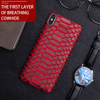 

Luxury Python skin Phone Case For iPhone 7 8 11 Pro Case Cowhide Back Cover For iphone 6 6s Xr Xs Max Case 6p 6sp 7p 8p Cover