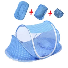 Переносная складная детская кроватка с сеткой, москитная сетка, Полиэстеровая кровать для новорожденного, кровать для путешествий, Игровая палатка для детей