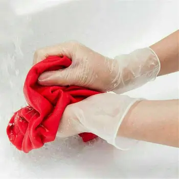 

High Quality 100PCS Disposable Gloves Clear PVC Non-Medical Gloves Household Cleaning Office Home
