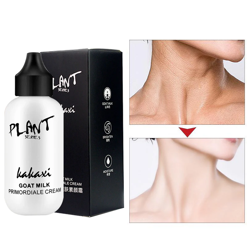

50ml Lazy Face Foundation Cream Goat Milk Revitalizing Full Coverage Dark Circles Waterproof Pro Makeup Base Brighten Skin Tone