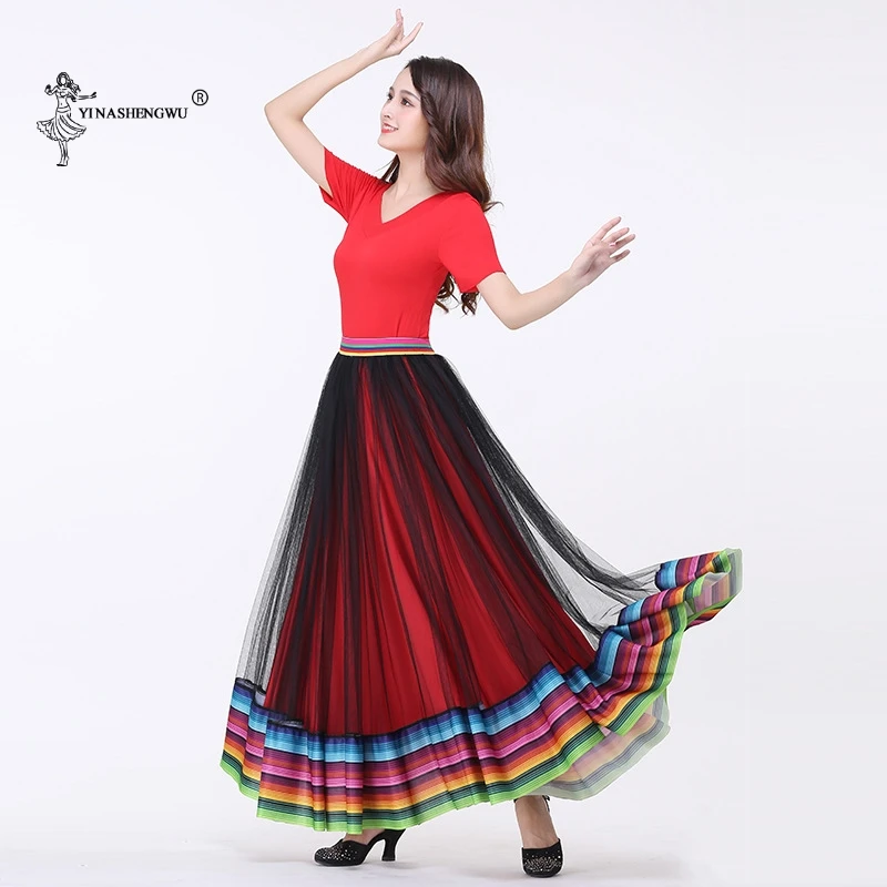 larga para práctica de baile para mujer, traje de baile de corrida de toro española, faldas largas de salón, Ropa de baile para novedad|Danza del vientre| - AliExpress