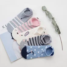 2 пары, женские хлопковые носки, короткие носки с животными из мультфильмов, повседневные Мягкие Летние женские носки