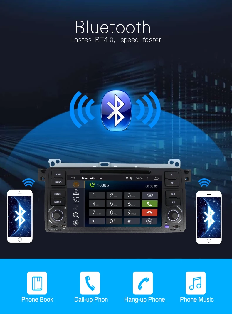 Sale android 9.0 4G Ram 64G Rom car dvd player cars multimedia player for BMW/E46/M3/Rover/3 Series FM radio gps bluetooth audio 3