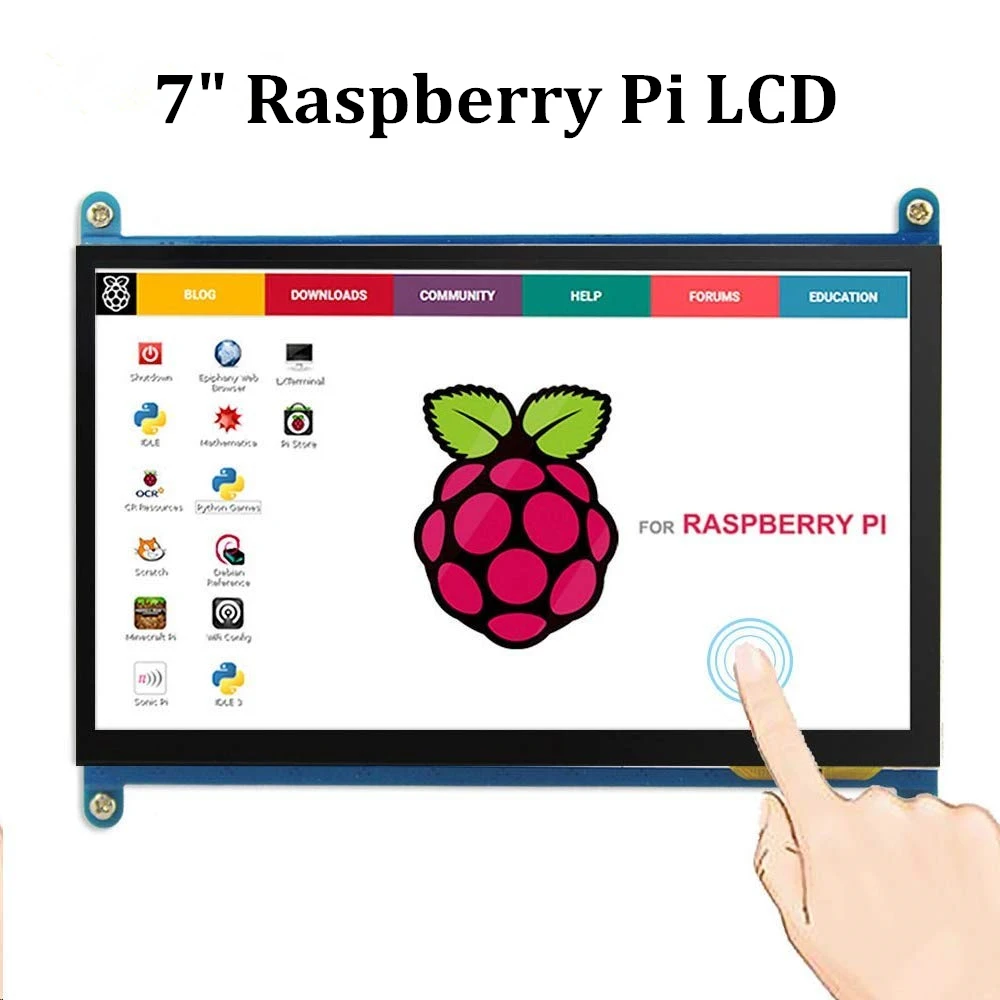 

7 Inch Raspberry Pi Capacitive Touch Screen HDMI Monitor 1024X600 HD TFT IPS LCD Monitor for Raspberry Pi 3 Model B+ Rpi 4