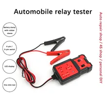 Verificador eletrônico do relé do verificador da bateria de carro 12v com o relé automático dos grampos codificado-medidor indicam os finders do disjuntor do volt-tester