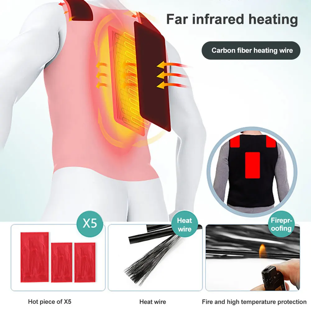 Теплый жилет, зимний, для улицы, USB, инфракрасный, нагревательный жилет, куртка, электрическая одежда для спорта, пешего туризма, скалолазания, лыж, самонагревающийся жилет