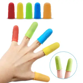 

Glue Gun Finger Caps Guitar Silicone Finger Protector Non-slip High Temperature Resistant Anti-Hot Fingers Cover 3/5/12Pcs