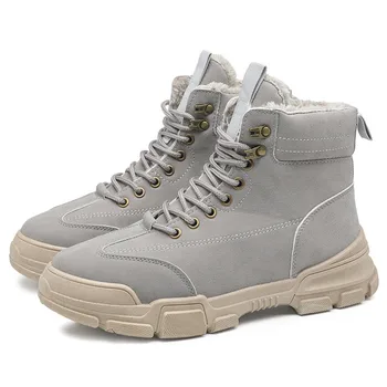 

Martin boots men's winter 2020 new vintage plus cotton high-top boots men's work boots fashion warm men's boots