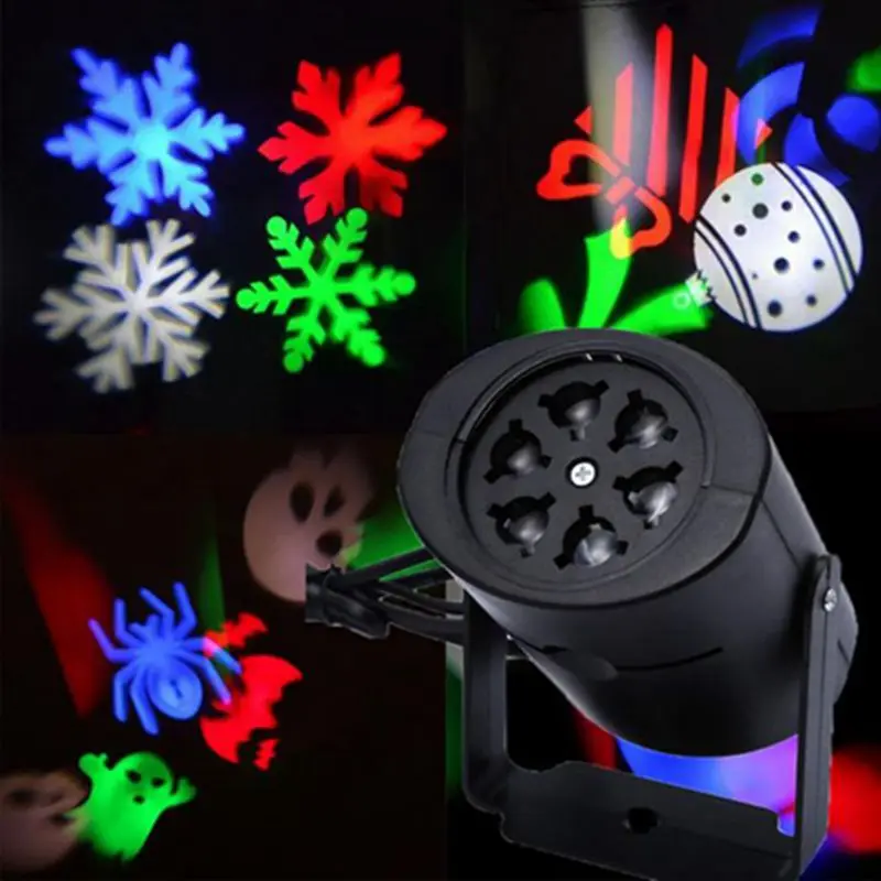 

4 Patterns Christmas Projector Light Snowflakes Moving Patterns LED Stage Lamp Christmas New Year Navidad Garden Home Decoration