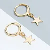 2022 nueva moda de estrella de cinco puntas, pendientes para las mujeres minimalista dorado Luna estrella pendientes joyas Hiphop regalo ► Foto 1/6