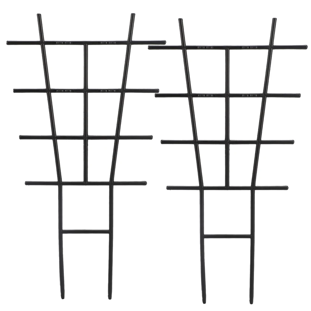 

Plant Rack Planting Support Garden Trellis 42cm Black 2pcs Plastic Decorative For Flower Vegetables Gardening Stand