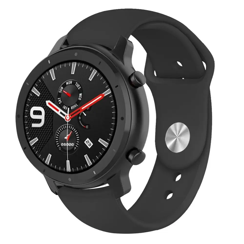 Силиконовый ремешок для часов Huami Amazfit GTR 47 мм/Stratos 3 2 2S браслет Samsung Galaxy 46 мм/Gear