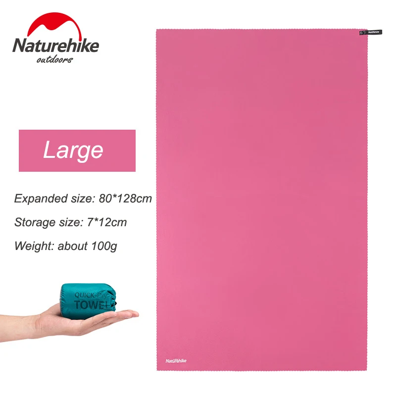 Naturehike ультра-светильник, компактное быстросохнущее полотенце, супер впитывающее, для бега, спортивного зала, для плавания, банное полотенце, для улицы, наборы для путешествий - Цвет: Rose Large