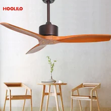 110V 220V с электрическим мотором нарядное современный цельно деревянный потолочный вентилятор без светильник 52 дюйма, олеофобное покрытие, потолочный вентилятор с пультом дистанционного управления Управление