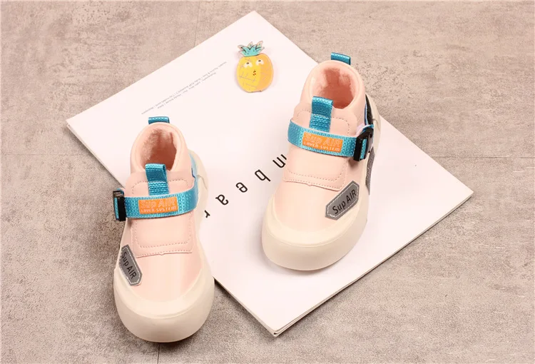 Новая Осенняя спортивная обувь для мальчиков, модная детская водонепроницаемая обувь для девочек, детская хлопковая обувь на липучке