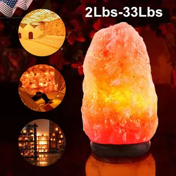 

2-3kg Himalaya Crystal Salt Night Lamp Blemish Wood Table Lamp Salt Lights Bedside Lighting Luminaria De Mesa Desk Lampshade