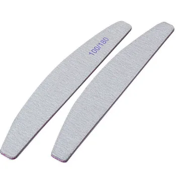 

AACAR 1pcs Professional Nail Files Buffer Double Side Gray Color Half Moon Curved Nail Art Care Tool