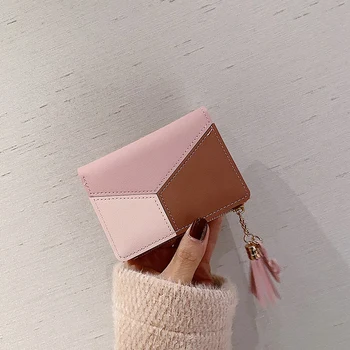 

Geometric Women Wallets with Zipper Purse Fashion Brand Long Purse Card Holder Patchwork Pink Phone Pocket Coin Purse Cards ID