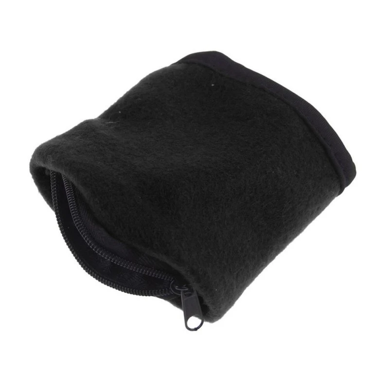 Флисовый Детский свитер на молнии бумажник, крепящийся на запястье нарукавная Повязка-переноска для MP3 ключ сумка для визитных карточек Cas ремешок с креплением, Женский кошелек-клатч 4 цвета - Цвет: Черный