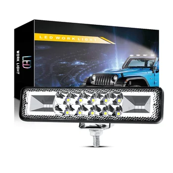 

DZX 1PCS LED Bar 12V Work Light For Car 16SMD Strobe OffRoad Lamp Motorcycle SUV ATV Tractor 6500K 8W 4x4 LED Strobe Headlight