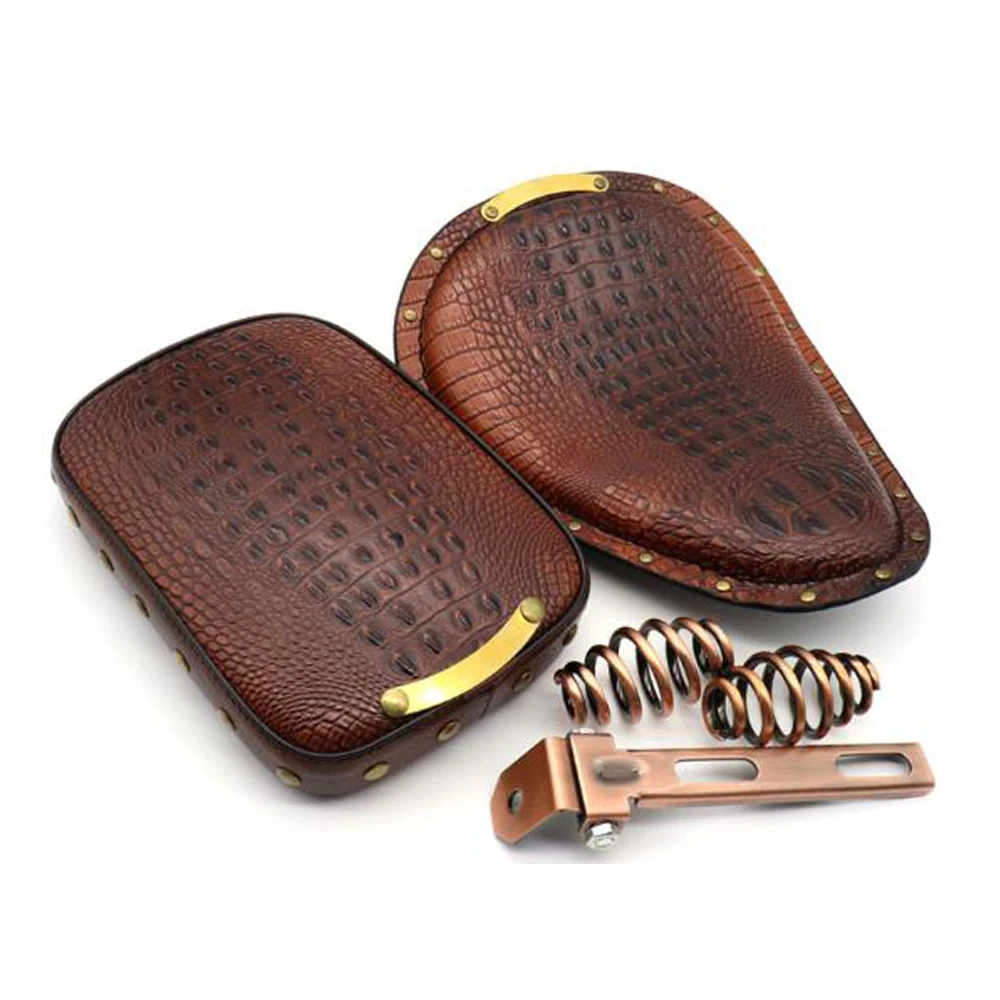 

High Quality Leather Motorcycle 3" Spring Solo Bracket Seat For Harley-Davidson Chopper Bobber Custom