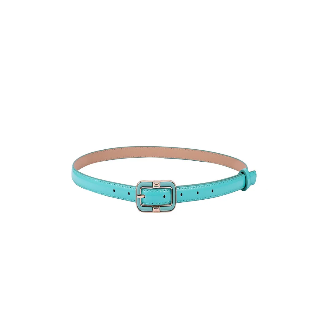 SKy Blue KANCOOLD, женские ремни с золотой пряжкой, для женщин, модные, студенческие, простые, новые, круглые, с пряжкой - Цвет: SKy Blue