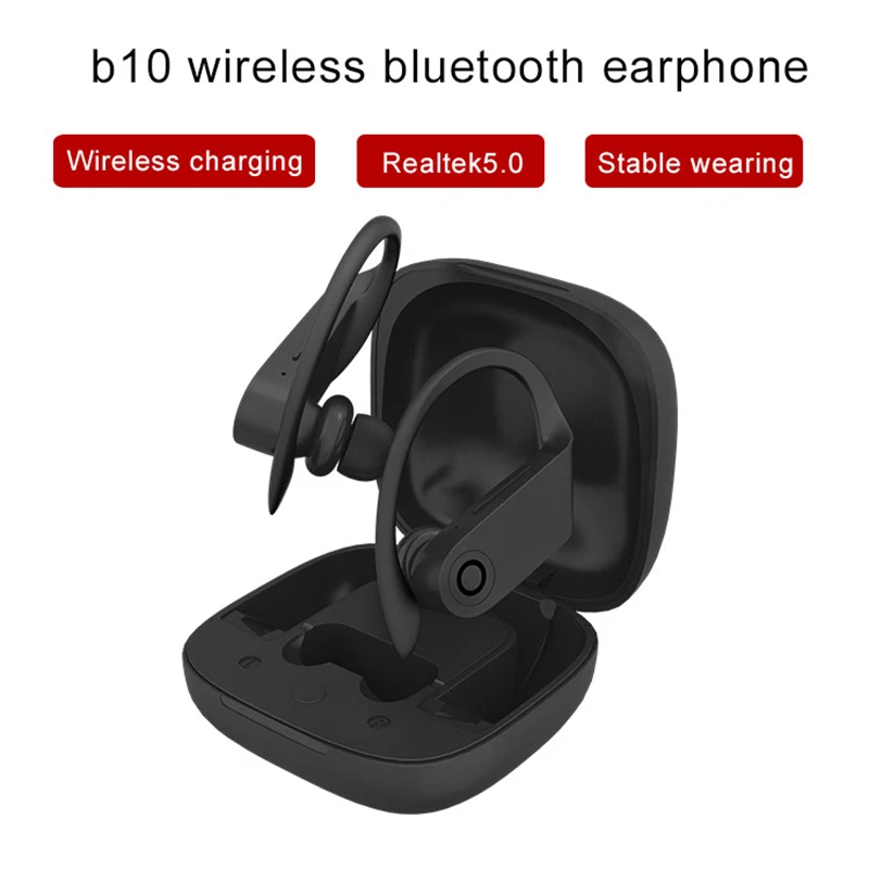 B10 TWS Bluetooth наушники беспроводные стерео вкладыши ушные крючки гарнитура спортивные ушные крючки настоящие Беспроводные наушники с микрофоном PK HBQ Q62