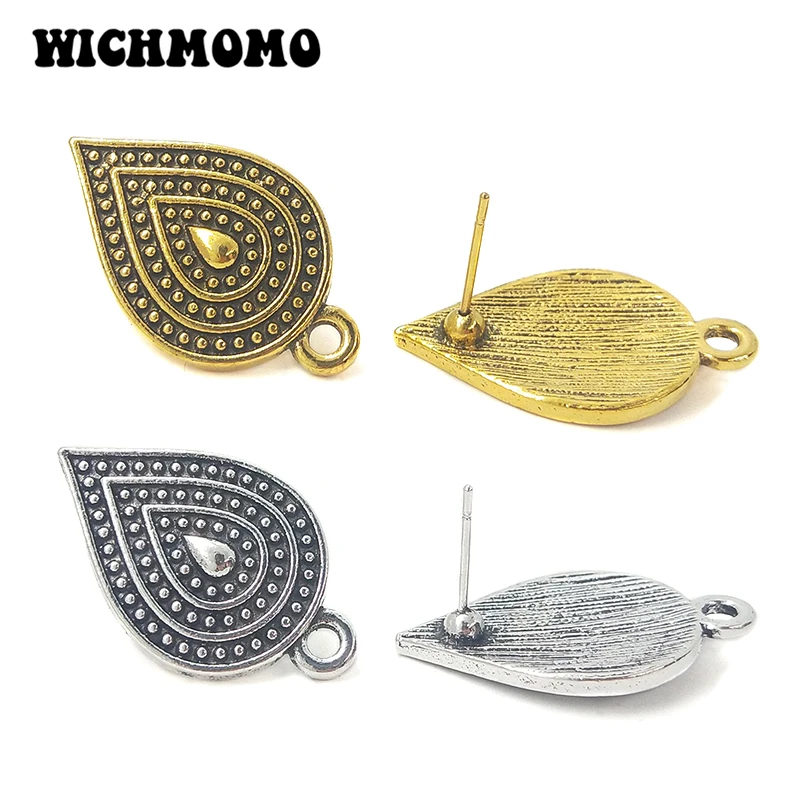New 6pcs 16*26MM Retro Gold Water Droplets Shape Earring Base Connector for DIY Earrings Accessories | Украшения и аксессуары