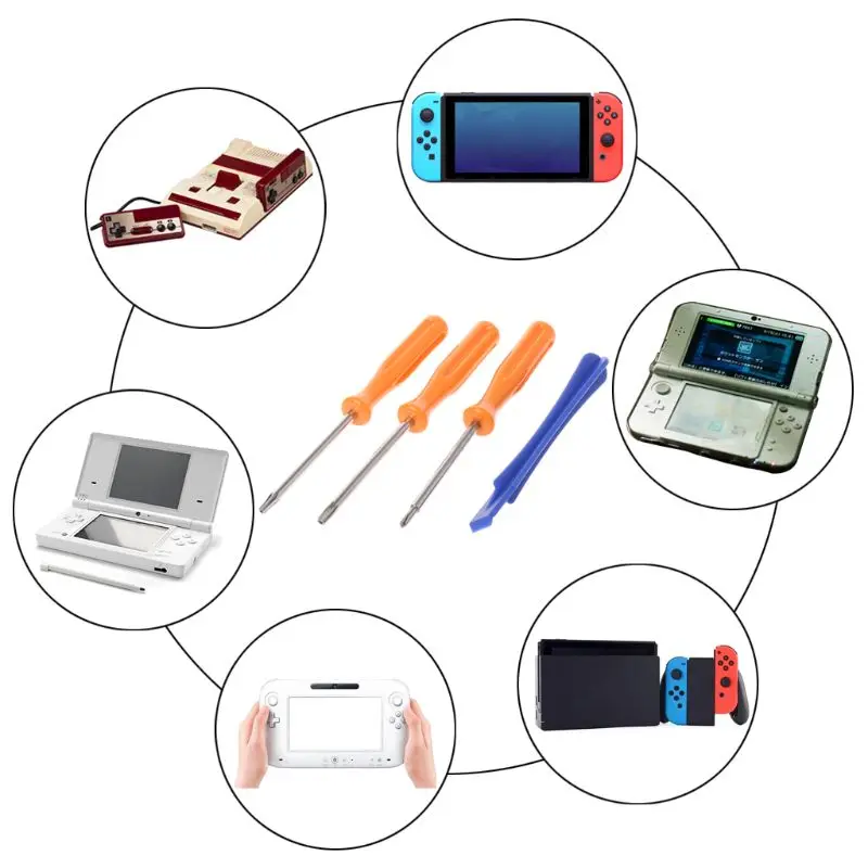 

4 in 1 Repair Tool Kit Precision Security Tri-Wing Cross Screwdriver Opengin Kit Multitool Hand Prying Tools for nintendo switch
