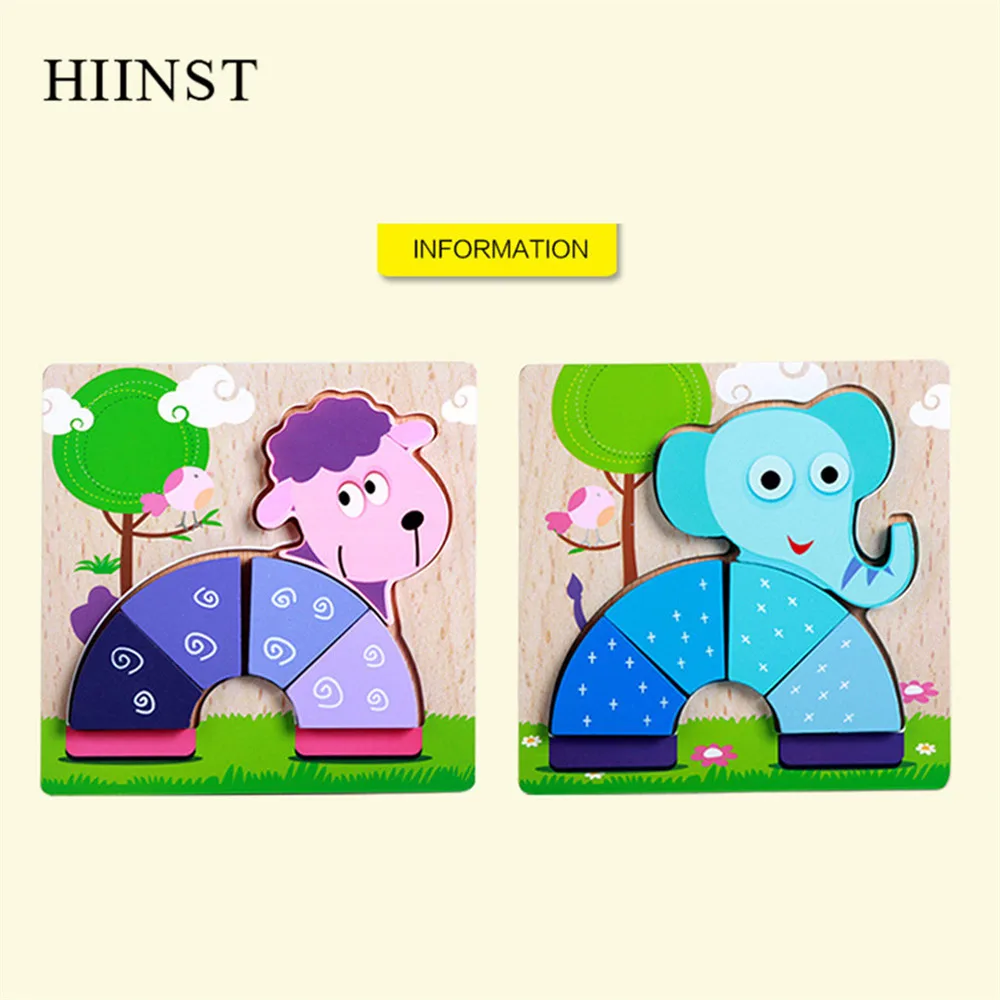 HIINST пазл, игрушки для детей, деревянные пазлы с животными, обучающие игрушки для детей, транспорт, раннее развитие интеллекта, игрушки