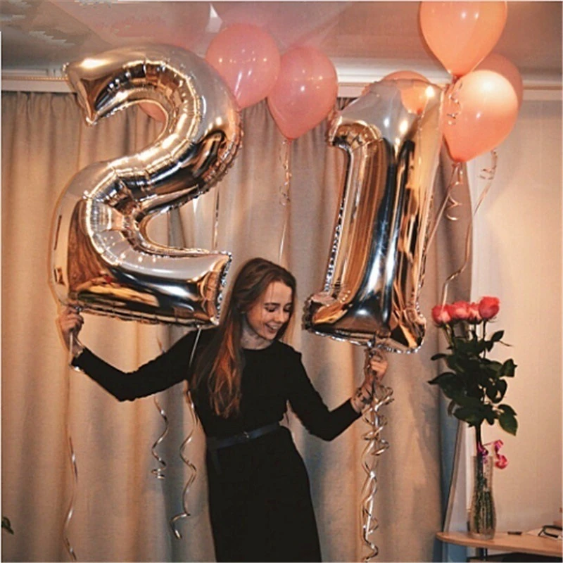 32 Pouces Grand Feuille Anniversaire Ballons Air Helium Numero Ballon Chiffres Joyeux Anniversaire Fete Decorations Enfant Balon Ballons Accessories Aliexpress