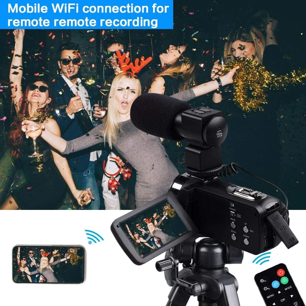 KOMERY новый релиз видеокамера 4K WiFi ночное видение 56MP встроенный заполняющий