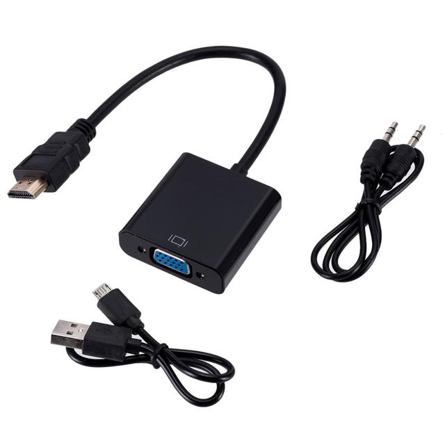 HDMI to VGA Adapter Male To Famale Converter 1080P Digital to Analog Video Audio For PC Laptop Tablet HDMI TO VGA