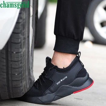 

CHAMSGEND Shoes New Toe Trainers Men Sneakers Safety Work Outdoor Sneakers Hot Sell Breathable Training Jogging Shoes 09